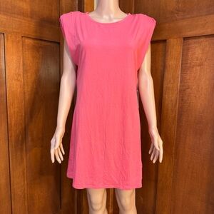 Another Love Pink T-Shirt Dress Padded Shoulders